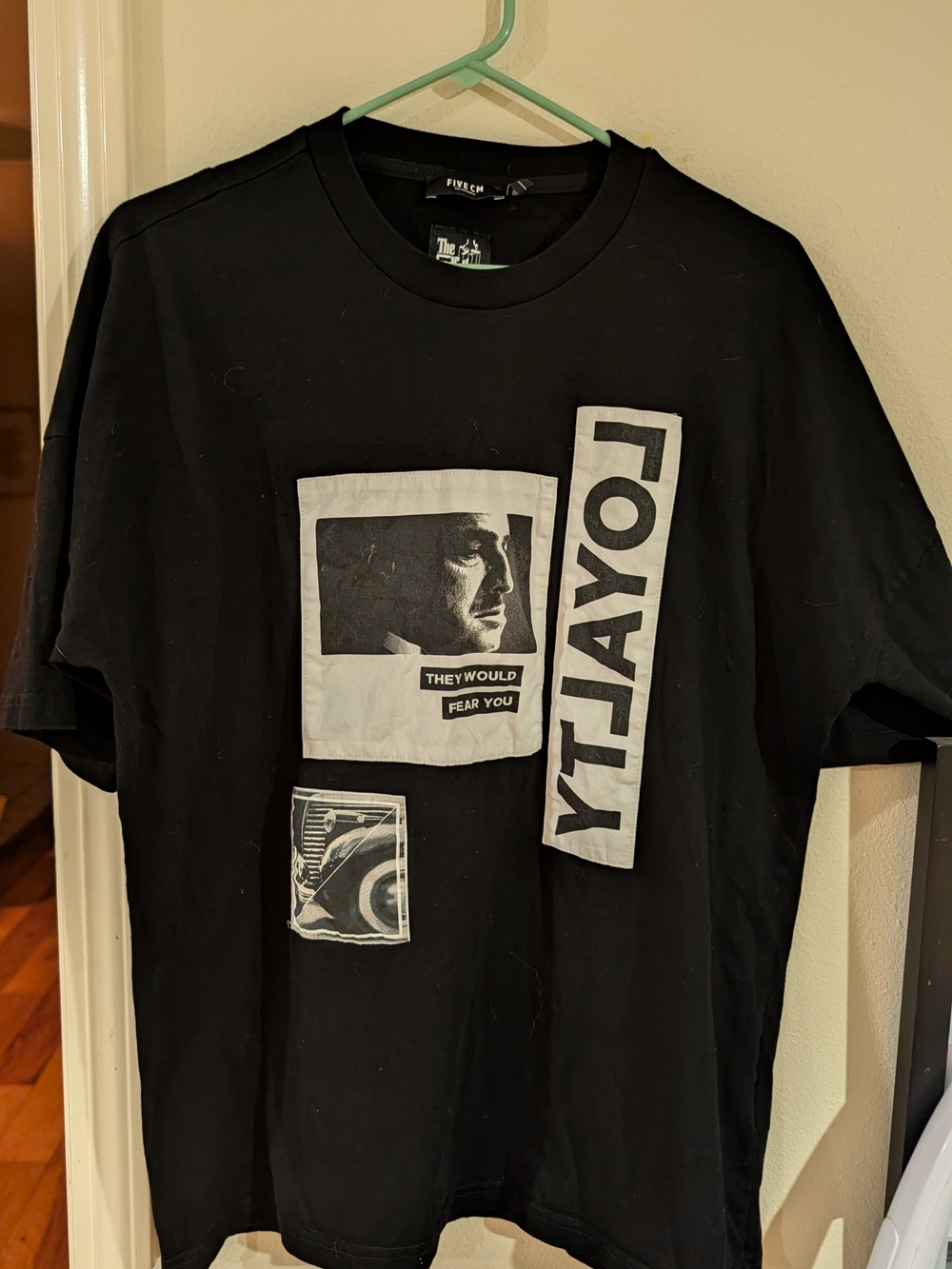 Black Graphic Tee with White Print, The Godfather, Size XL